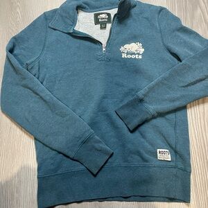 Roots Women's Blue Half-Zip Sweatshirt